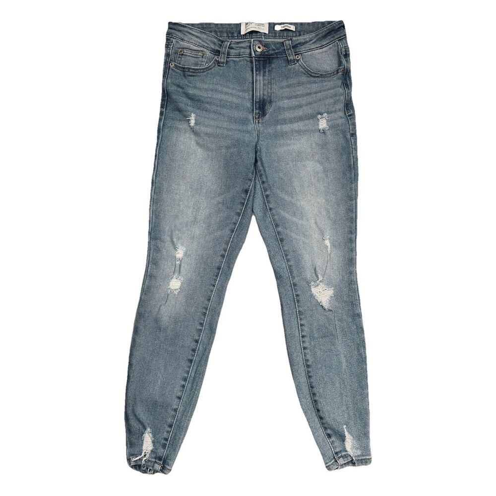 RE Generation Meadow Ankle Jeans Juniors 7/28 Blue Distressed Measures 29 x 25 - Picture 1 of 7